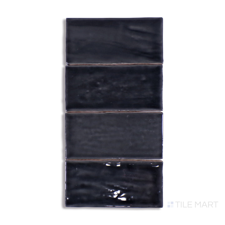 Marin Glazed Ceramic Field Tile 2.5X5 Black Sea Gloss