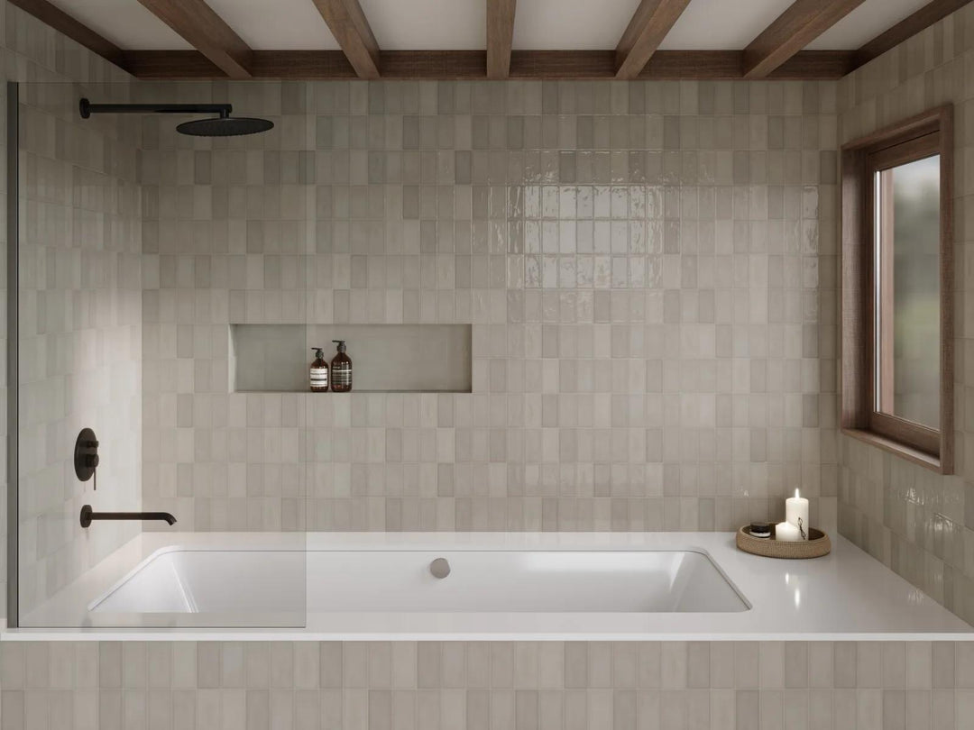 Capture the essence of coastal elegance with Marin Coastal Cliff, a 2.5x5 glossy glazed ceramic tile that infuses interiors with a breezy, light-filled aesthetic.