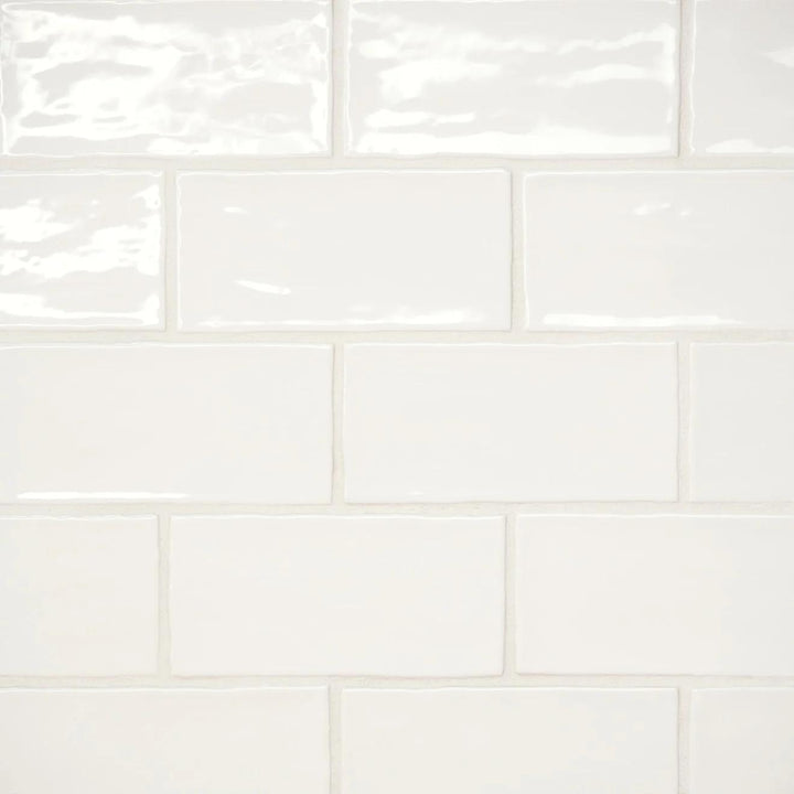 Marin Glazed Ceramic Field Tile 2.5X5 Pearl White Gloss