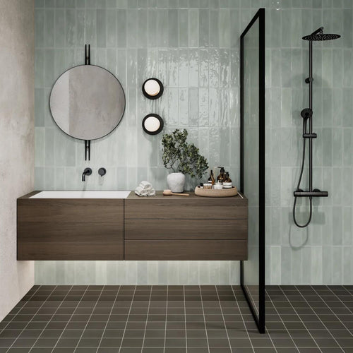 Marin Aloe Green 2.5X10 Gloss Glazed Ceramic Subway Tile