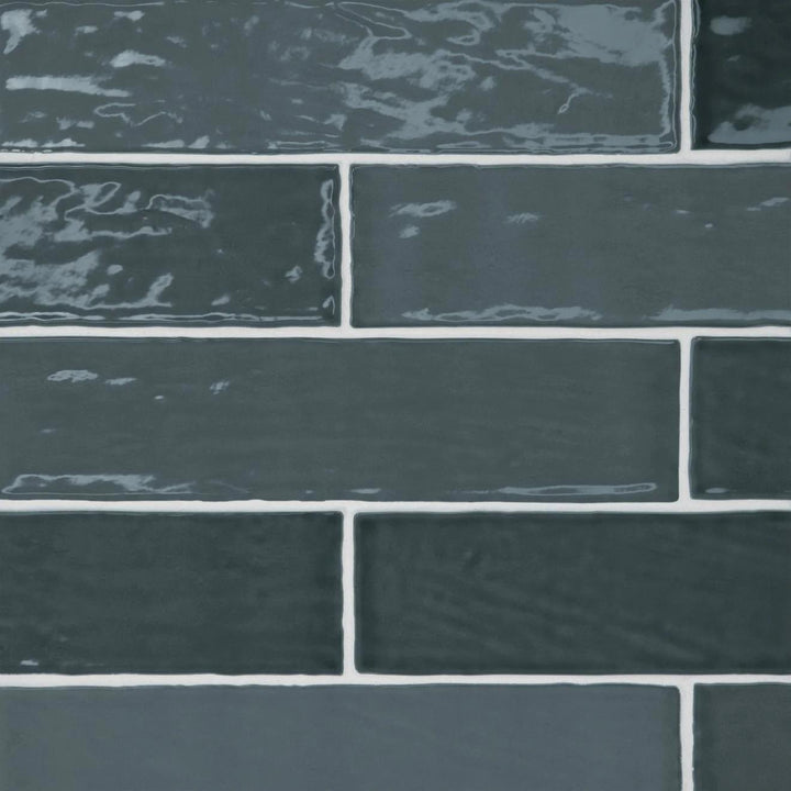 Marin Glazed Ceramic Field Tile 2.5X10 Midnight Tide Gloss