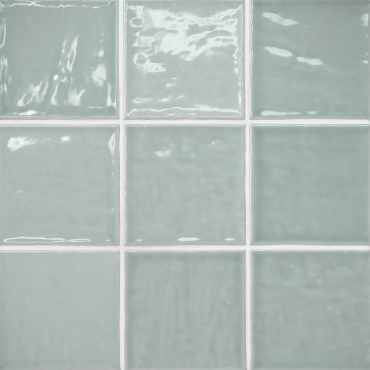 Marin Glazed Ceramic Field Tile 4X4 Aloe Green Gloss