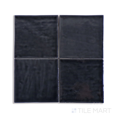 Marin Glazed Ceramic Field Tile 4X4 Black Sea Gloss