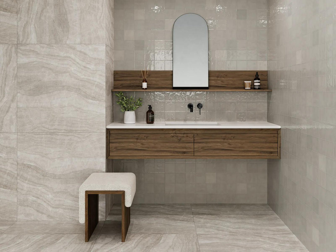 Reflecting the elegance of coastal landscapes, Marin Coastal Cliff 4x4 glossy glazed ceramic tile introduces a crisp, clean aesthetic to any project.