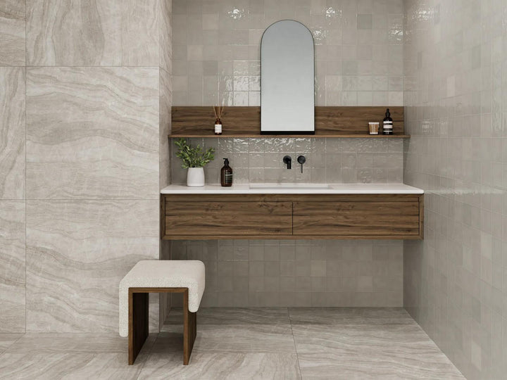 Reflecting the elegance of coastal landscapes, Marin Coastal Cliff 4x4 glossy glazed ceramic tile introduces a crisp, clean aesthetic to any project.