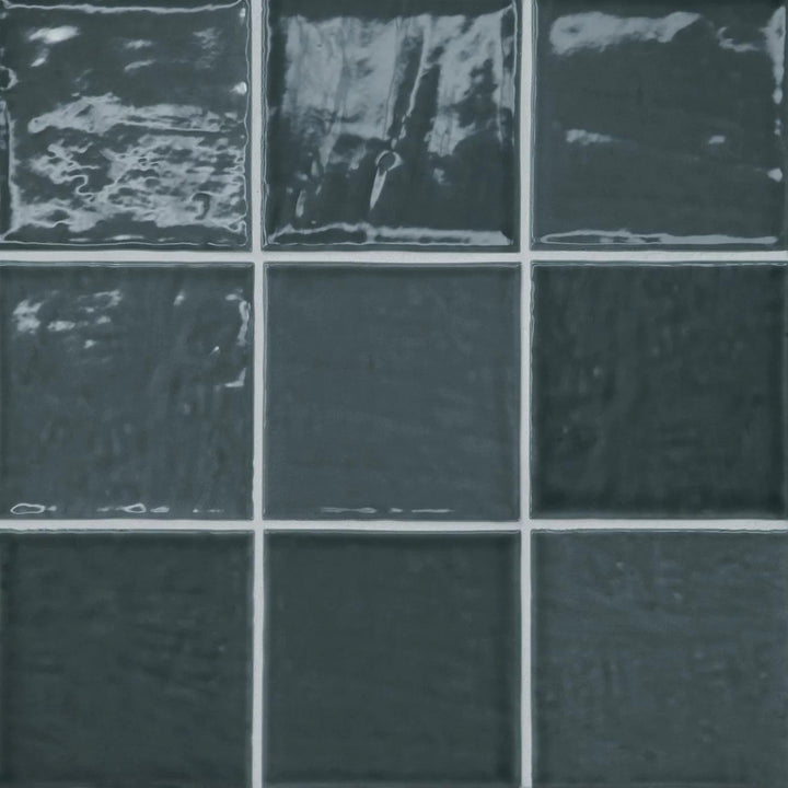 Marin Glazed Ceramic Field Tile 4X4 Midnight Tide Gloss