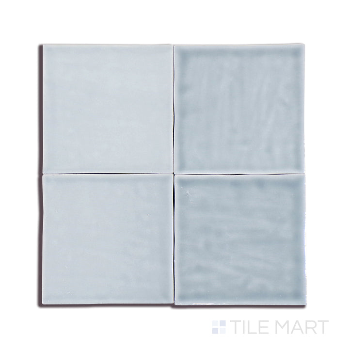 Marin Glazed Ceramic Field Tile 4X4 Misty Blue Gloss