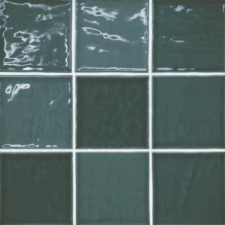 Marin Glazed Ceramic Field Tile 4X4 Ocean Teal Gloss