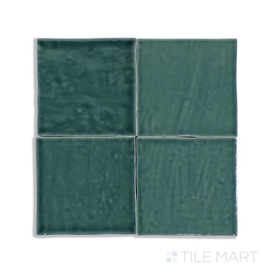 Marin Glazed Ceramic Field Tile 4X4 Ocean Teal Gloss