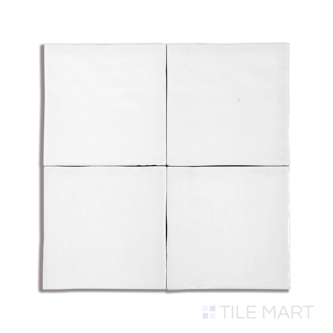 Marin Glazed Ceramic Field Tile 4X4 Pearl White Gloss
