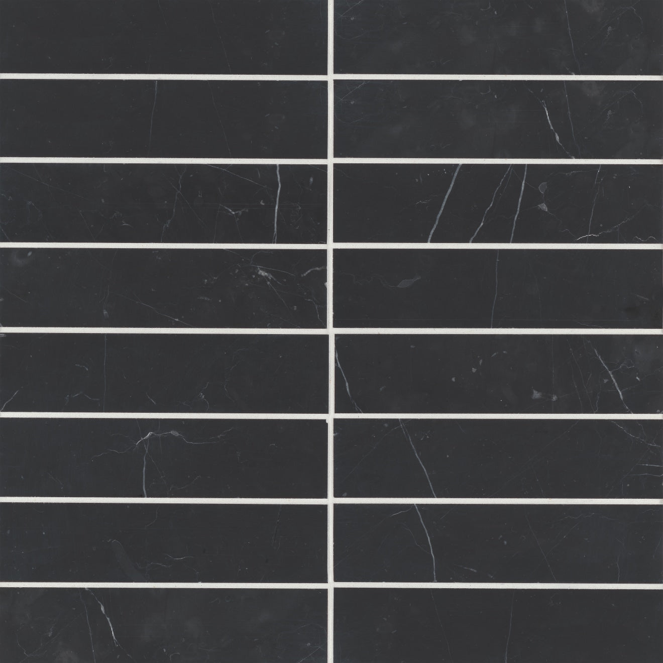 Monet Nero Marquina 2X8 Honed Marble Subway Tile | Tilemart