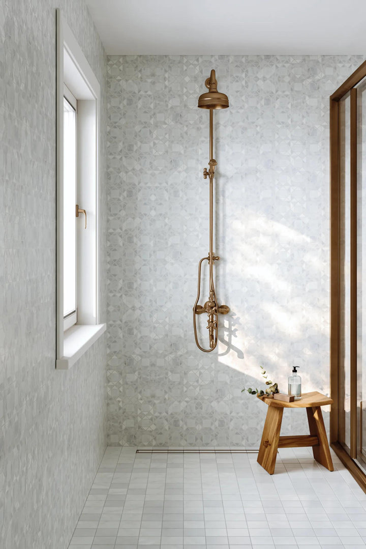 With its soft tones and refined finish, Monet Oriental White 4x4 honed marble provides a luxurious yet inviting foundation for inspired interiors.