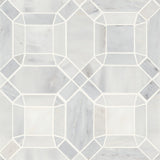 Monet Oriental White Honed Marble Mosaic 1