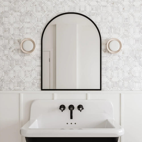 Monet Oriental White Honed Marble Mosaic 1