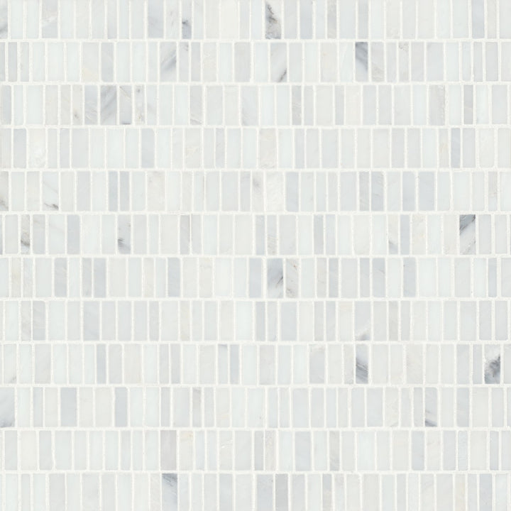 Monet Stone Mosaic 12X12-1/4 Oriental White Honed