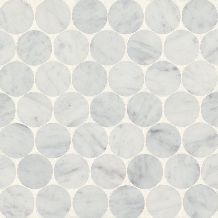 Monet Stone Mosaic 11-1/2X11-3/4 White Carrara Honed