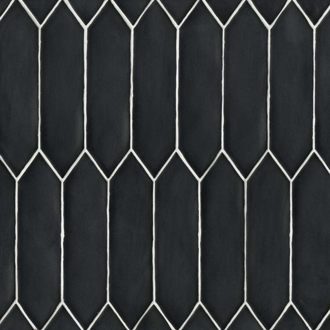 Reine Glazed Ceramic Field Tile 3X12 Black Matte