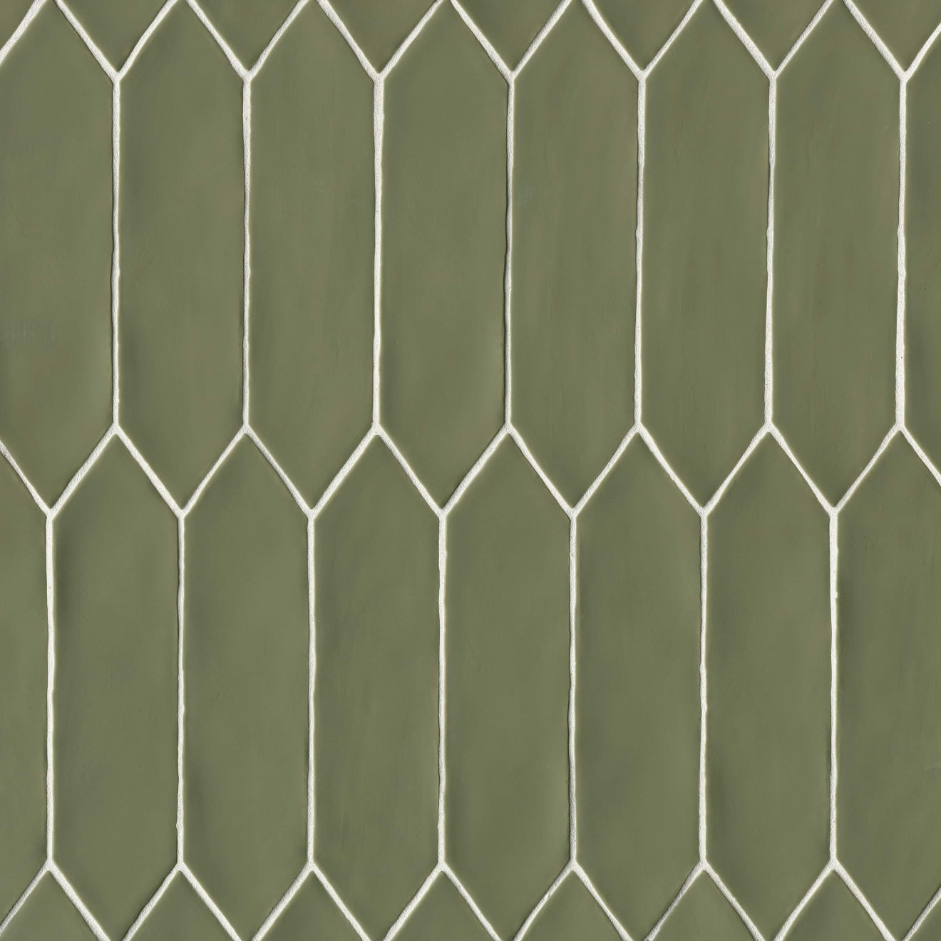 Reine Castle Moss Green 3X12 Picket Matte Glazed Ceramic Subway