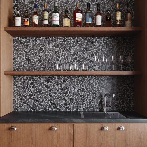 Waterbrook Rosso Levanto Sliced Pebble Natural Stone Mosaic