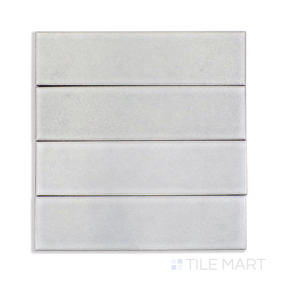 A finely detailed close-up of Zenia Moon 2.5X9 Matte Glazed Porcelain tile showcases its soft lunar-inspired color and smooth matte surface, perfect for serene interiors.