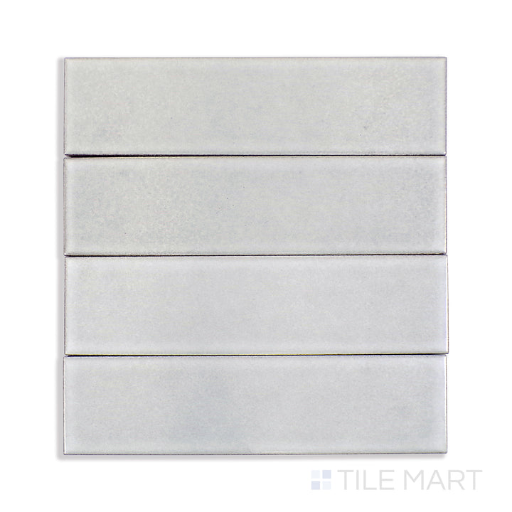 A finely detailed close-up of Zenia Moon 2.5X9 Matte Glazed Porcelain tile showcases its soft lunar-inspired color and smooth matte surface, perfect for serene interiors.