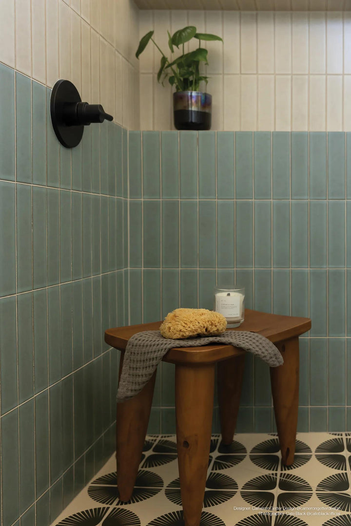 The deep, cosmic allure of Zenia Orion 2.5X9 matte glazed porcelain lends a refined yet mysterious charm to any setting.