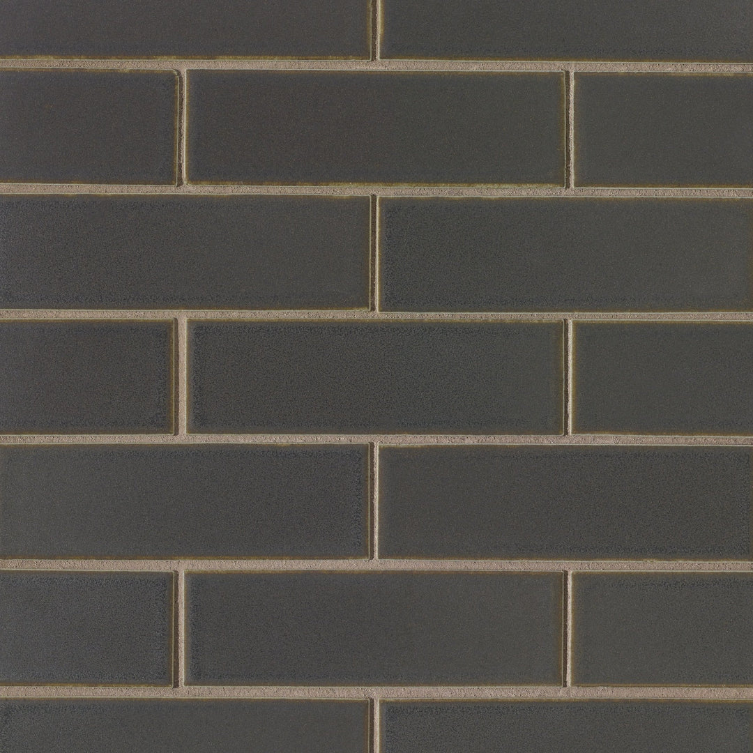 Overhead image of Zenia Orbit Rectangle Matte Glazed Porcelain Mosaic, showcasing a neutral yet dynamic tone with a cosmic-inspired matte surface.