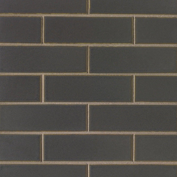 Overhead image of Zenia Orbit Rectangle Matte Glazed Porcelain Mosaic, showcasing a neutral yet dynamic tone with a cosmic-inspired matte surface.