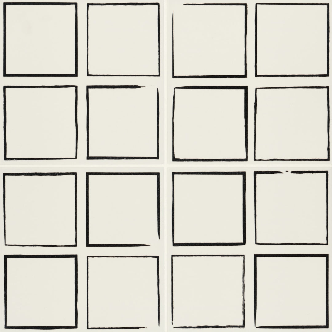Rothko Glazed Ceramic Decorative Field Tile 9X9 Square Sketch Matte