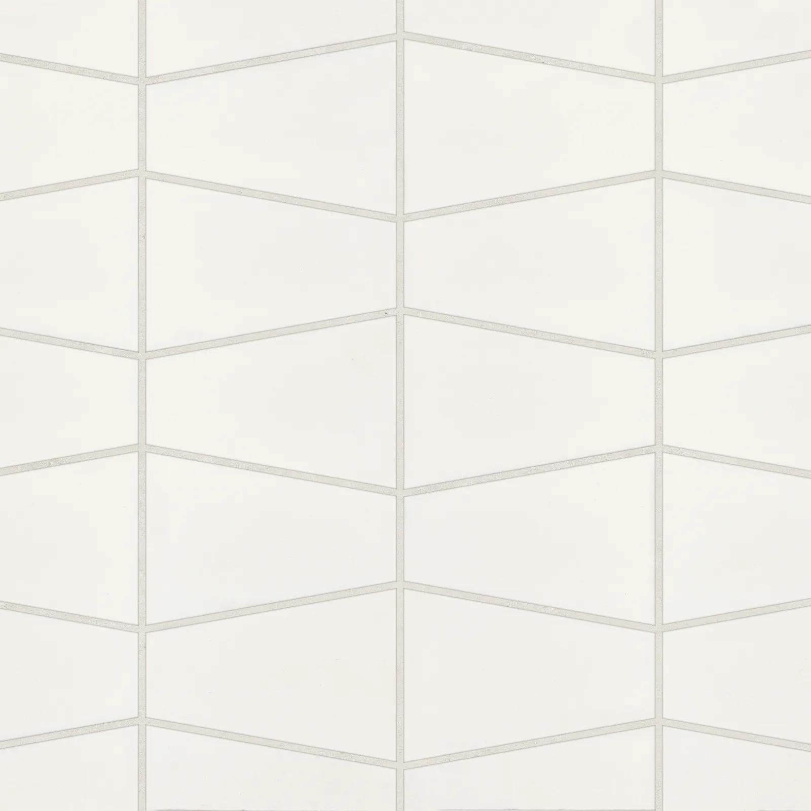 Marin Pearl White Trapezoid Matte Glazed Porcelain Mosaic – Tilemart