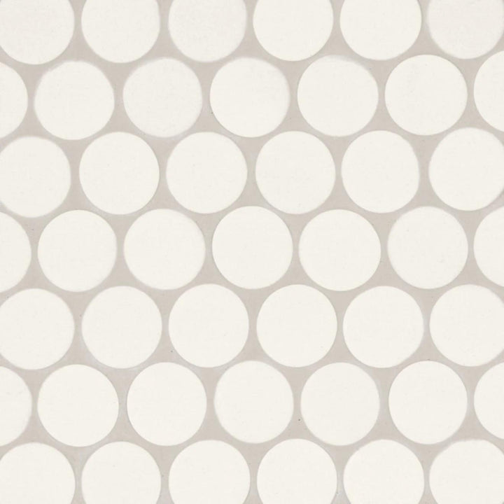 Makoto 2" Round Shoji White Matte Mosaic