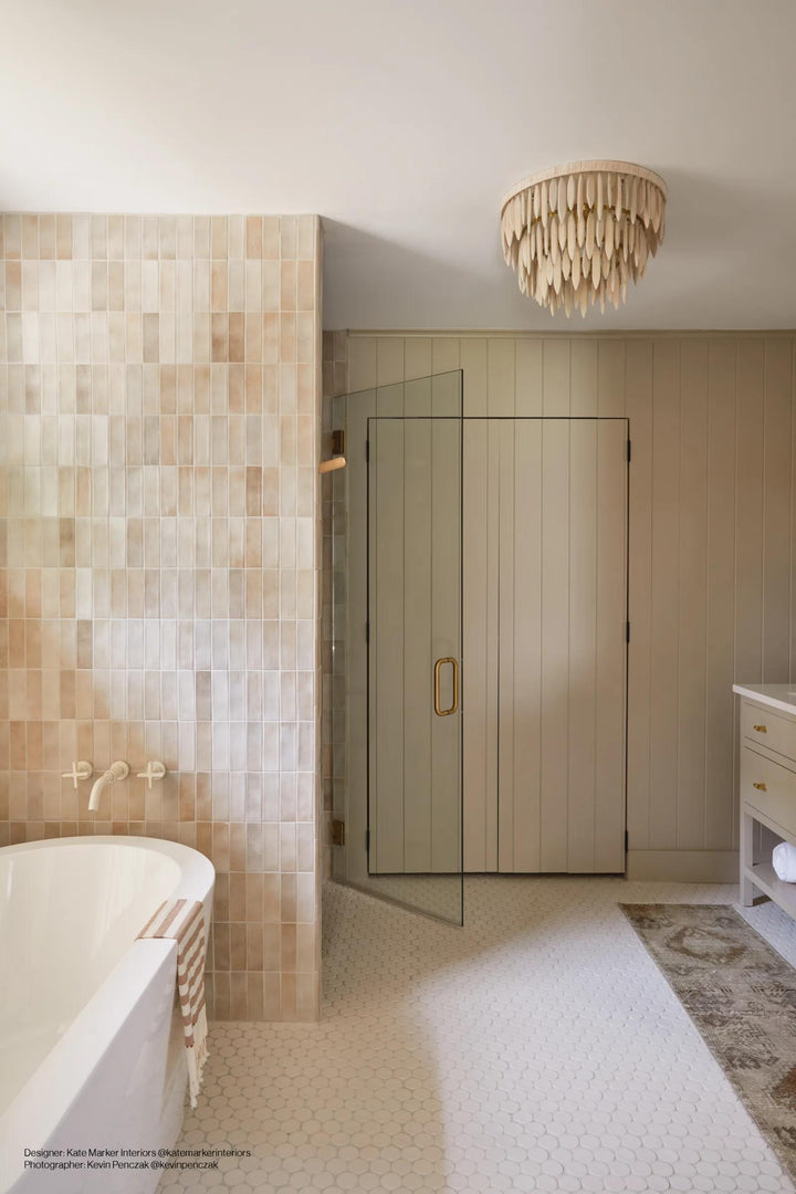 Makoto Shoji White 2" round matte porcelain mosaic exudes simplicity and harmony, offering a minimalist yet refined surface for a serene atmosphere.