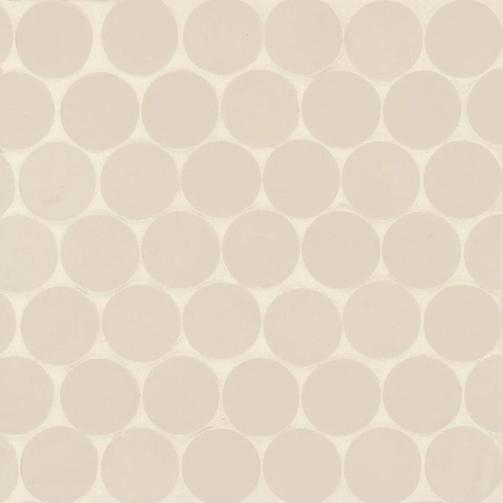 Makoto 2" Round Tatami Beige Matte Mosaic