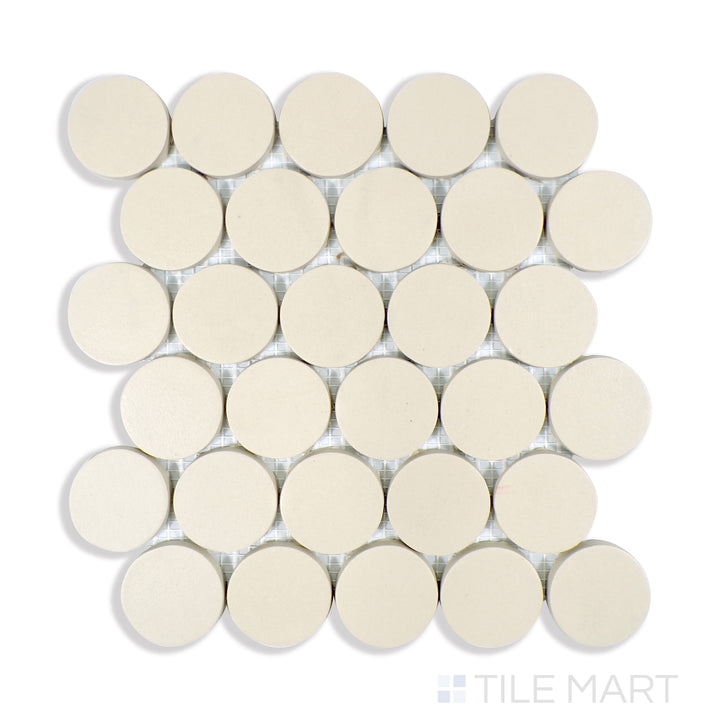 Makoto 2" Round Tatami Beige Matte Mosaic