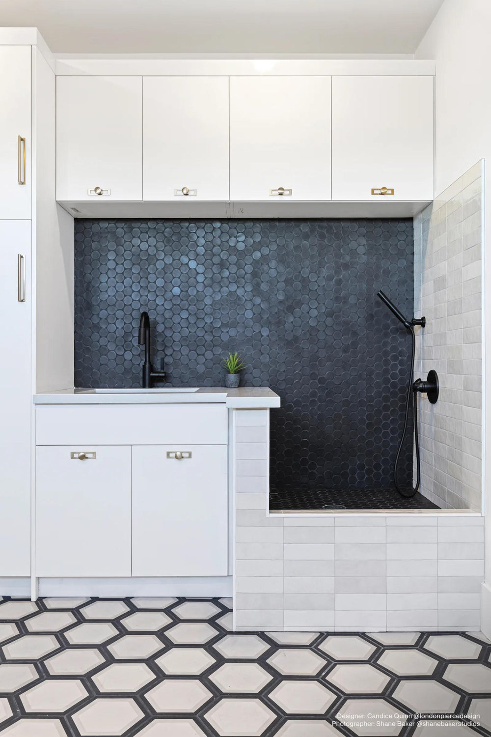 A striking black mosaic with rounded forms, Makoto Kuroi Black 2