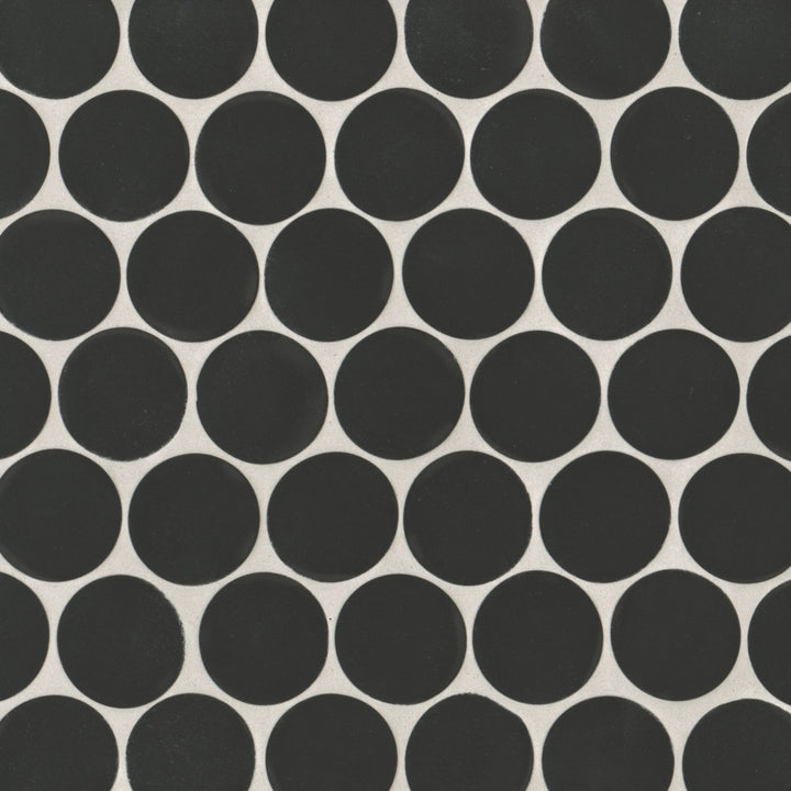 Makoto 2" Round Kuroi Black Matte Mosaic