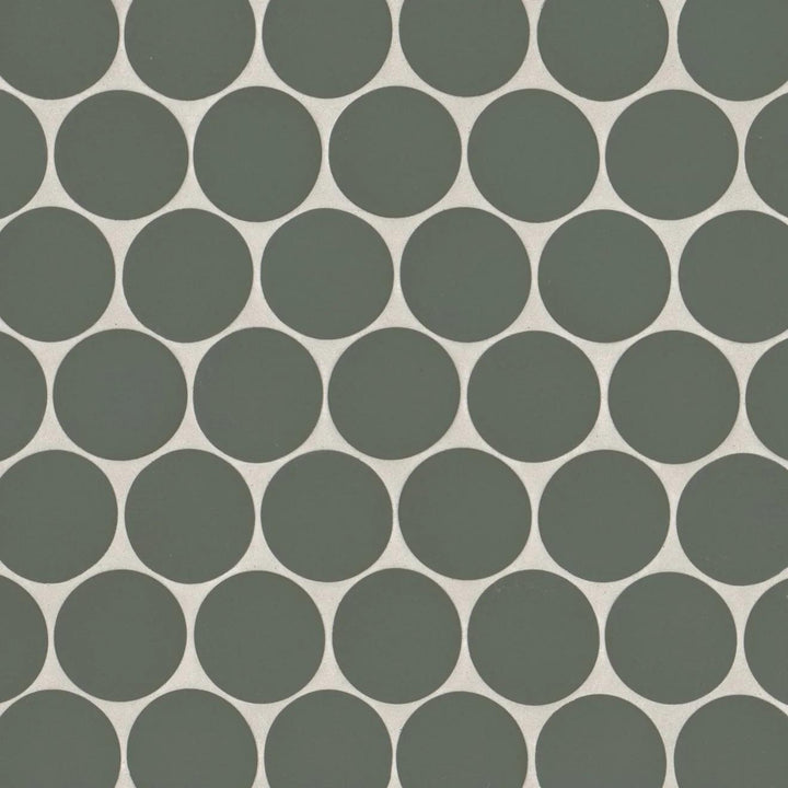 Makoto 2" Round Midori Green Matte Mosaic