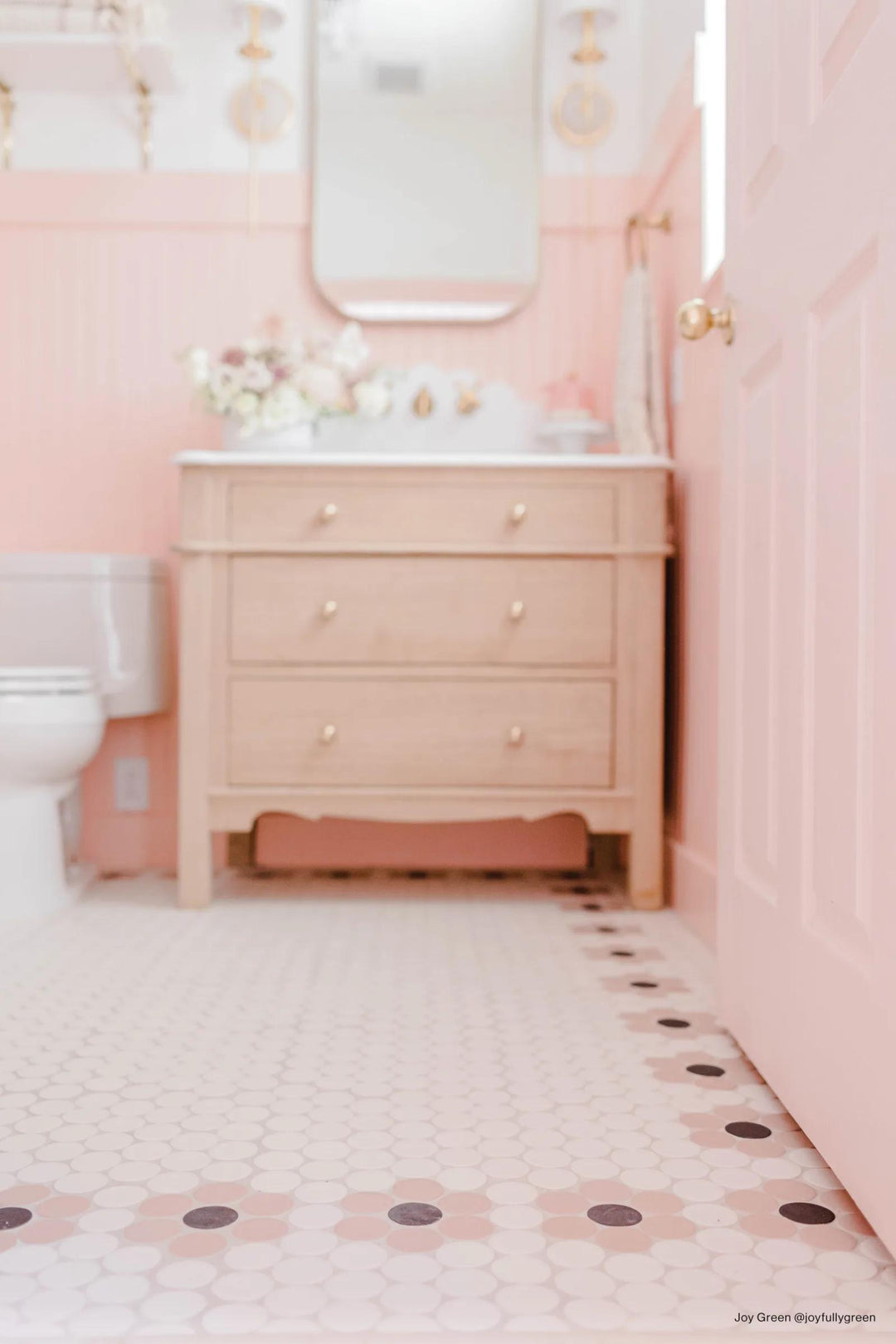 A soft pink blush and velvety matte finish add warmth and subtle elegance, enhancing interiors with Makoto Momoiro Blush 2" round porcelain mosaic.