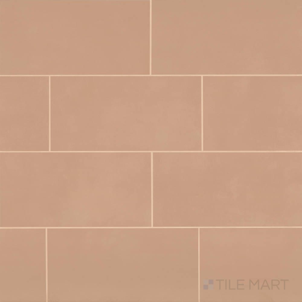 Sahara Cotto 12x24 matte porcelain tile in overview, showing earthy terracotta tones with a smooth, stone-look finish.