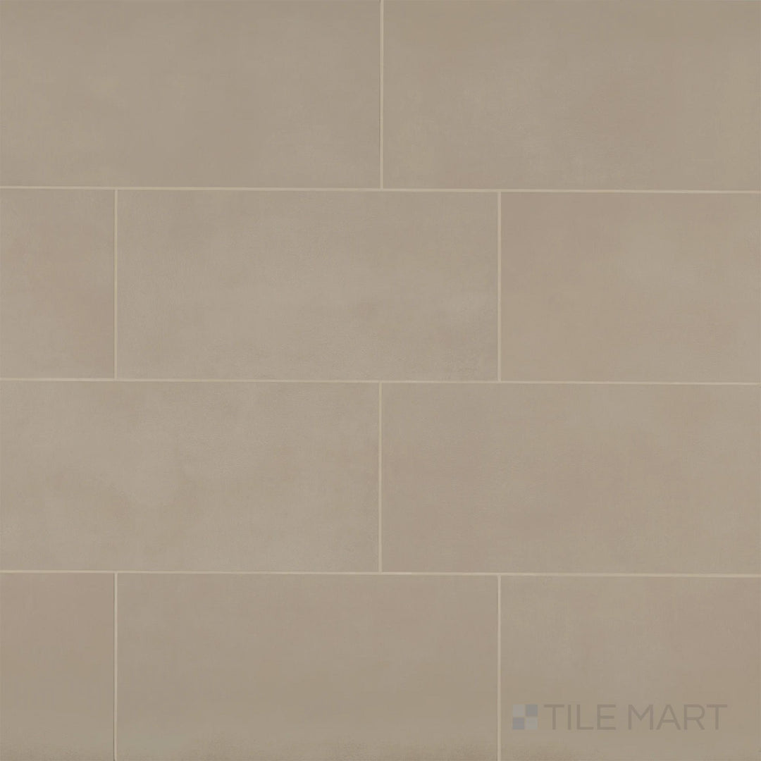 Sahara Taupe 12x24 matte porcelain tile with a clean look and soft neutral finish