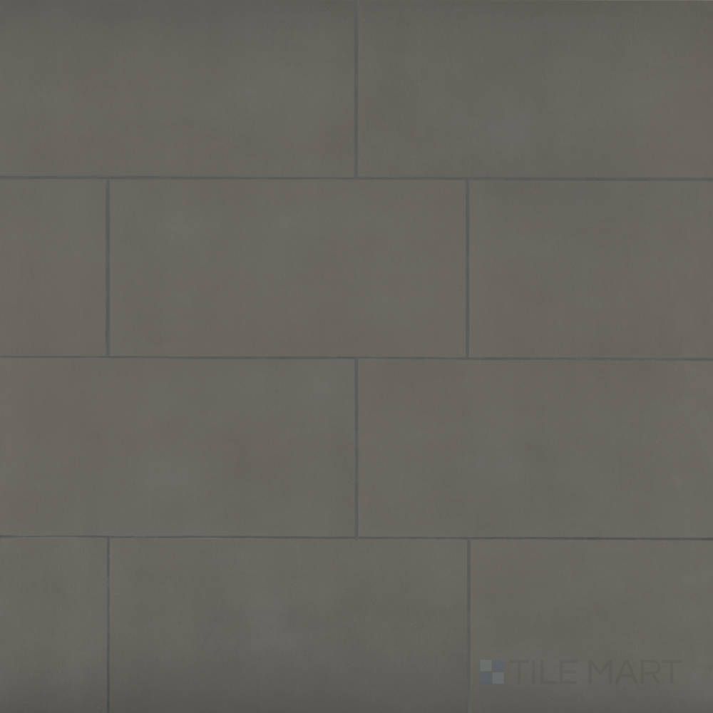 Displayed in a complete view, Sahara Dark 12x24 matte porcelain tile reveals deep charcoal hues and a refined stone-look surface.