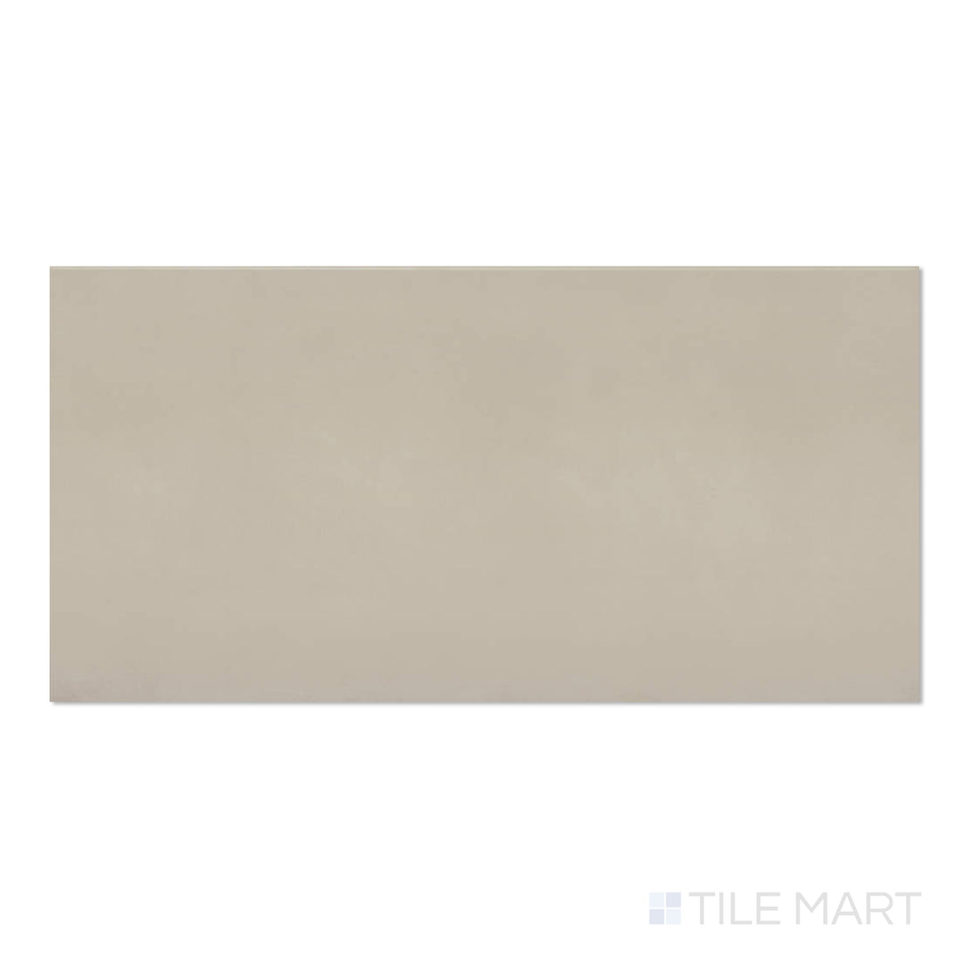 Sahara Grey 24x48 matte porcelain tile from above, displaying contemporary gray tones and subtle movement.