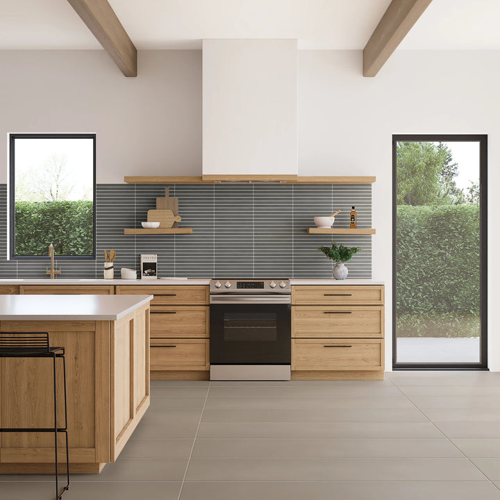 Sahara Taupe Matte Porcelain shown in a designed interior, highlighting warm neutral tones and a smooth, contemporary texture.