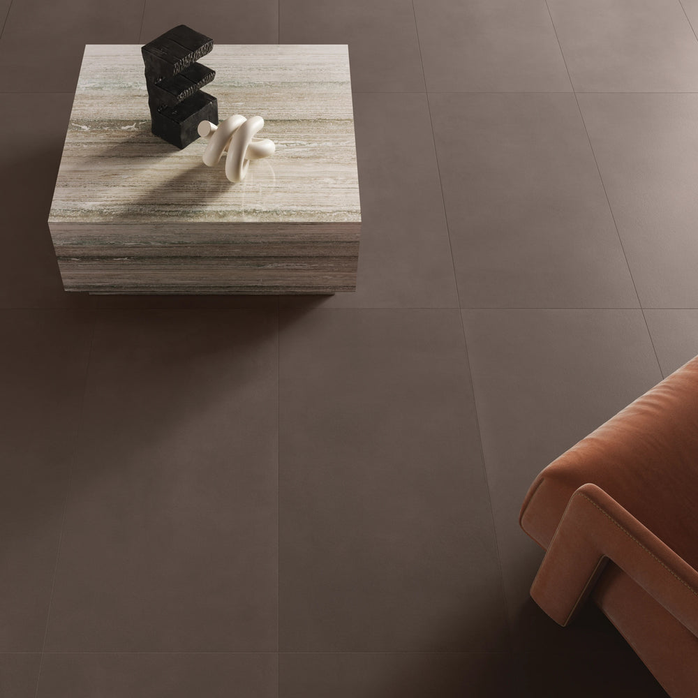 Sahara Dark Matte Porcelain featured in a sophisticated setting, showcasing its deep tone and modern matte surface.