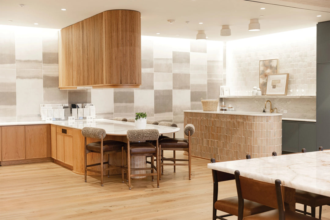 Cool and modern, Sahara Cold 24x48 deco matte porcelain tile brings clean structure with subtle visual texture.