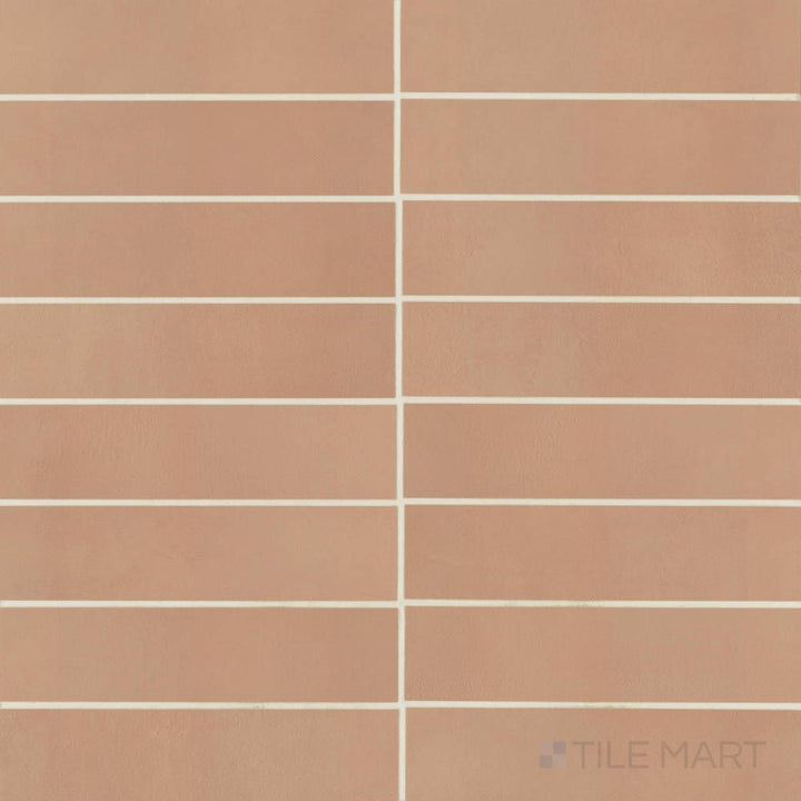 Sahara Cotto 3x12 matte porcelain tile displayed in a narrow plank format, ideal for backsplashes and walls with a rustic terracotta finish.