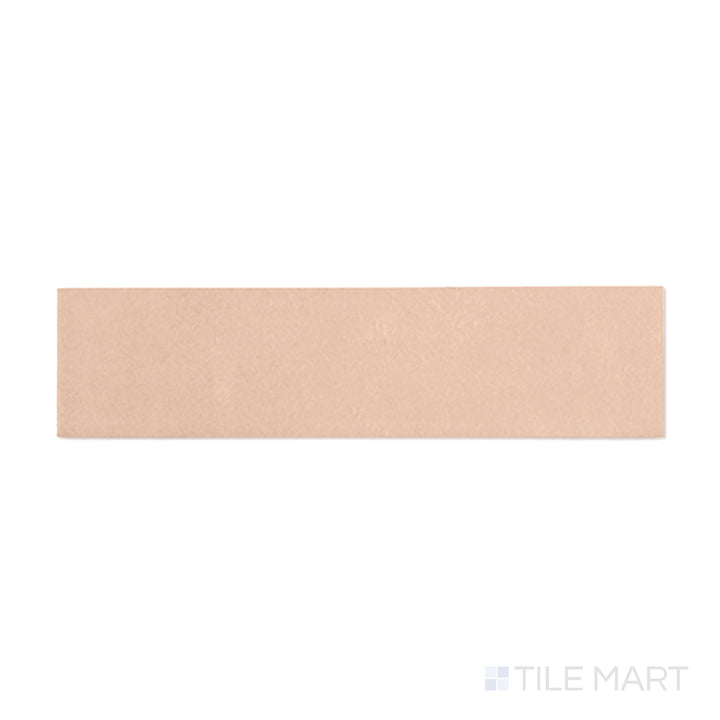 Overhead shot of Sahara Rose 3x12 matte porcelain tile, showcasing soft rose-beige hues in a slim rectangular format.