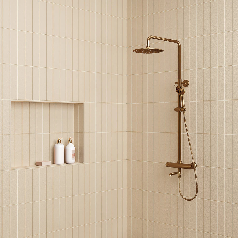Sahara Ecru Matte Porcelain featured in a bright interior, blending soft beige hues with refined contemporary character.