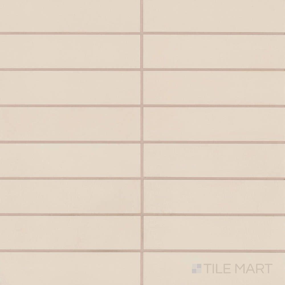 Full overview of Sahara White 3x12 matte porcelain tile, offering a clean white surface with natural stone variation.