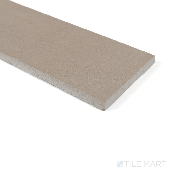 Corner view of Sahara Taupe matte porcelain tile highlighting its warm undertone and subtle texture.